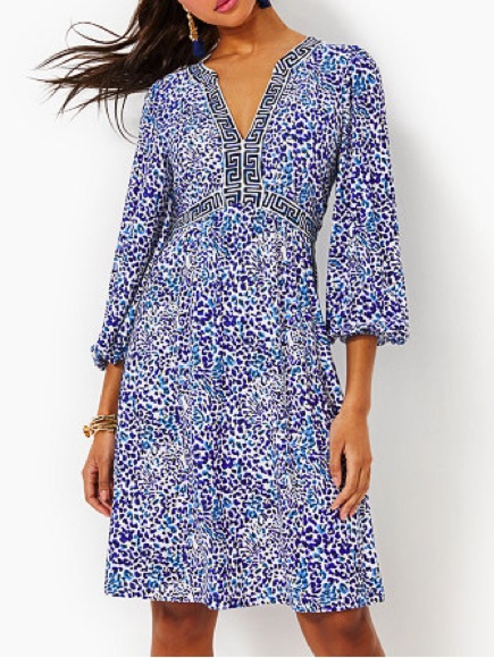 NWT Lilly Pulitzer Wexlee Dress Resort White Twisted Up Blue Patterned
